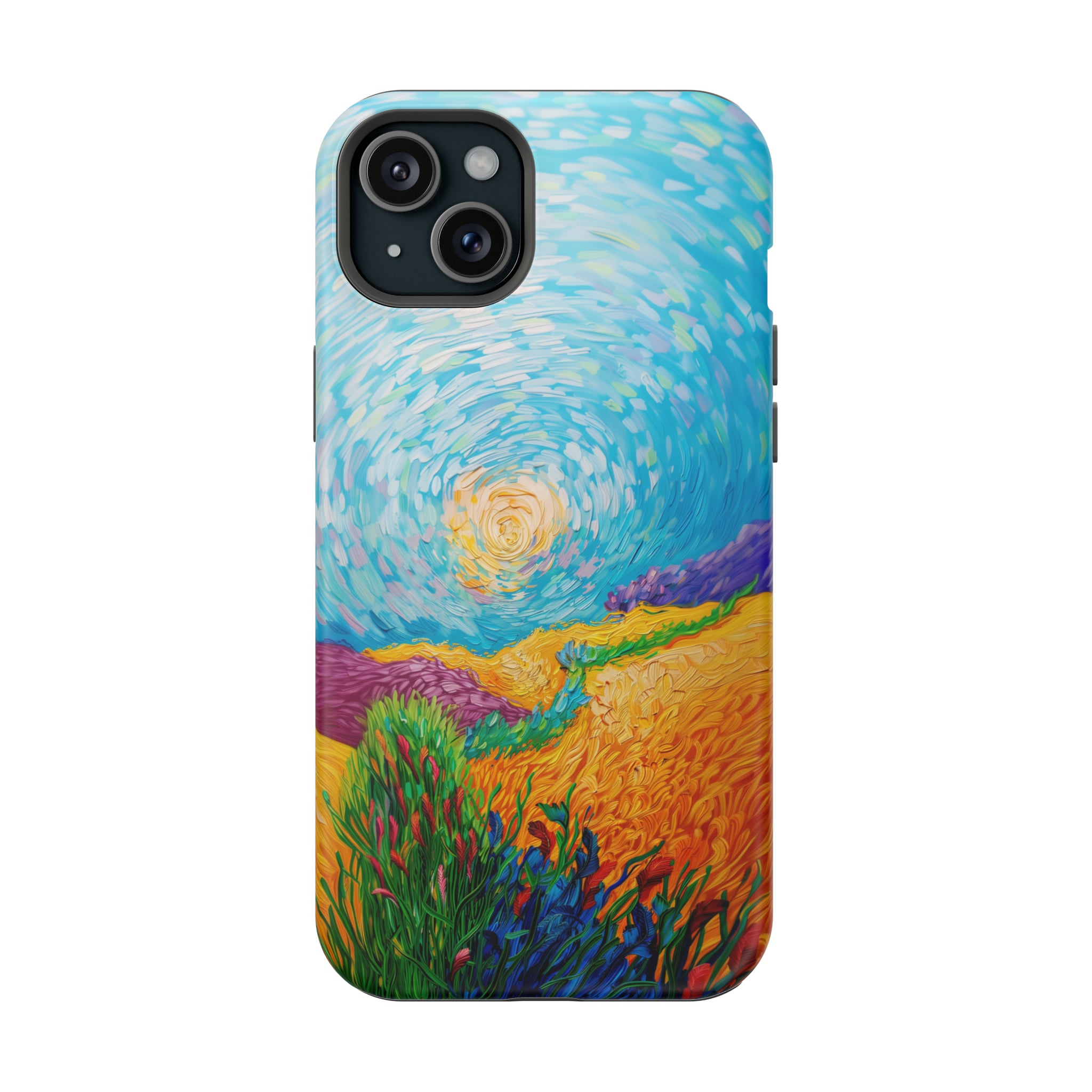 STIKISS™ Oil Paints Collection 01-016 Field on a hill iPhone MagSafe Tough Case