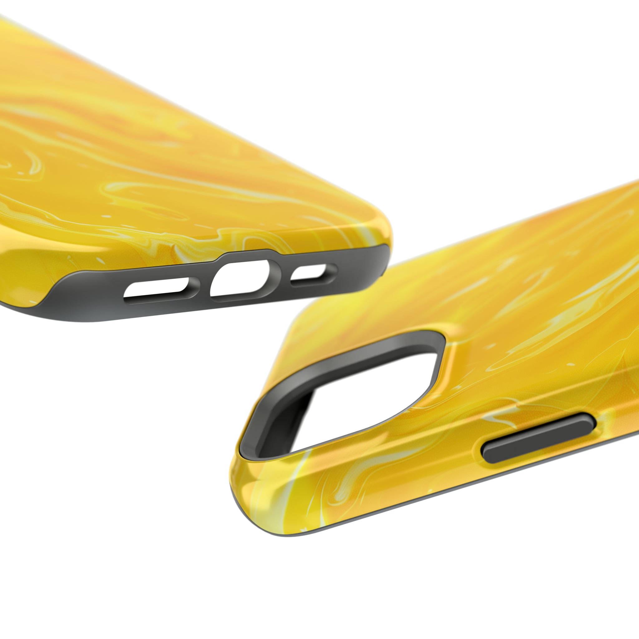 STIKISS™ Abstract Yellow colored marble graphic iPhone MagSafe Tough Case