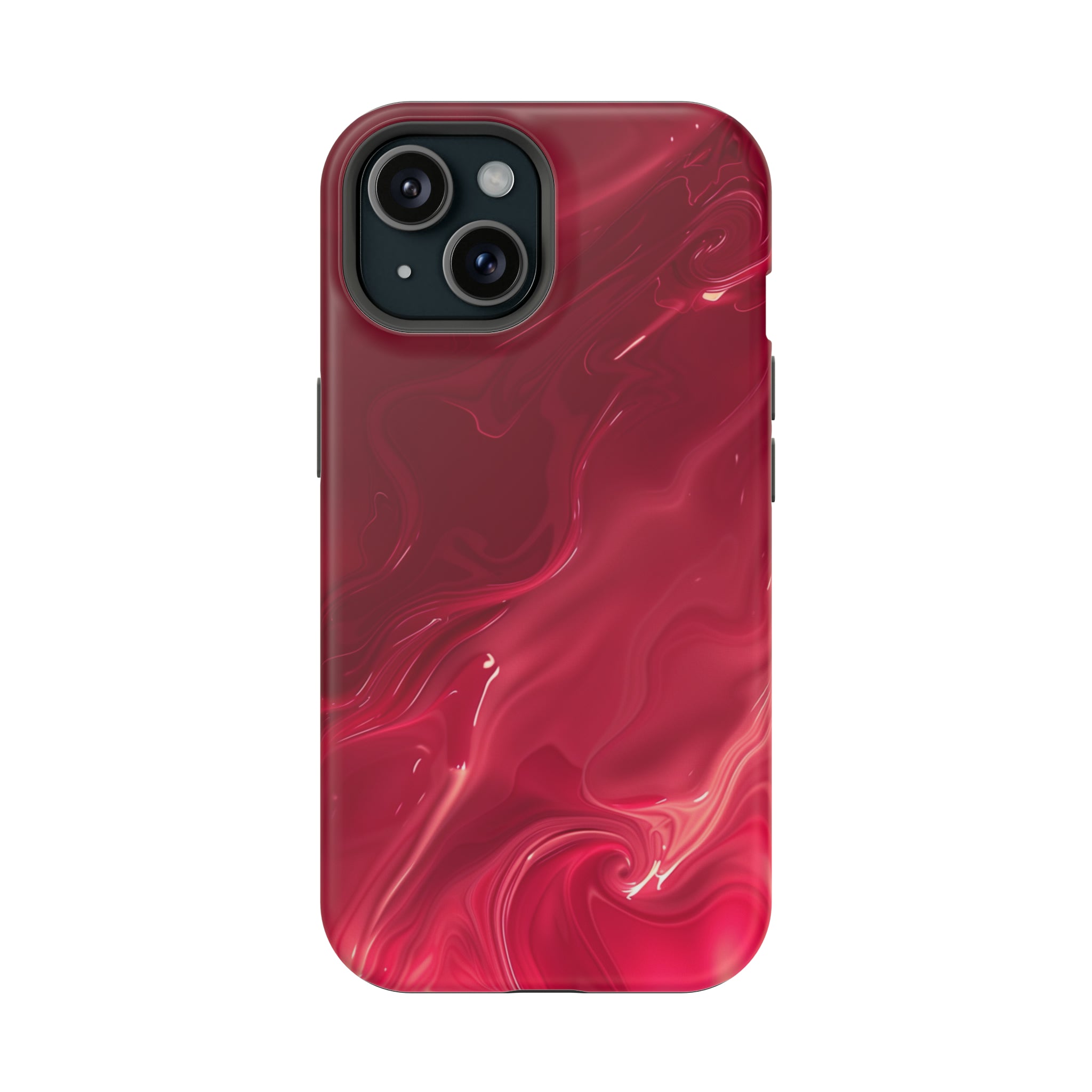 STIKISS™ Abstract Red colored marble graphic iPhone MagSafe Tough Case