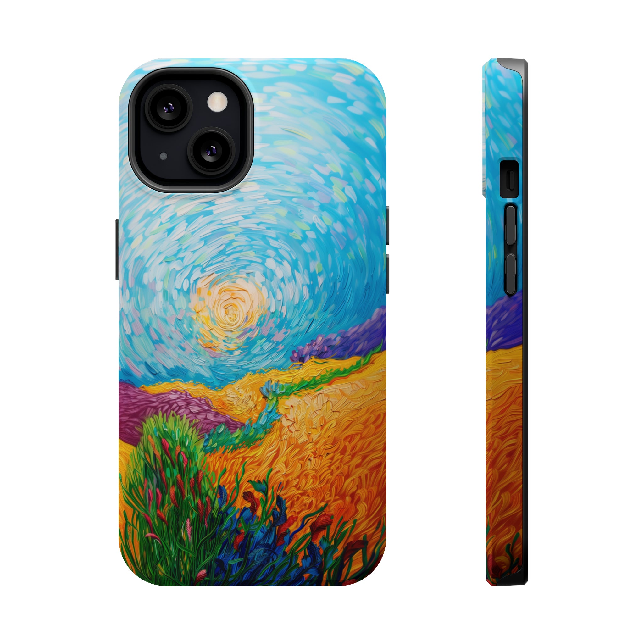 STIKISS™ Oil Paints Collection 01-016 Field on a hill iPhone MagSafe Tough Case