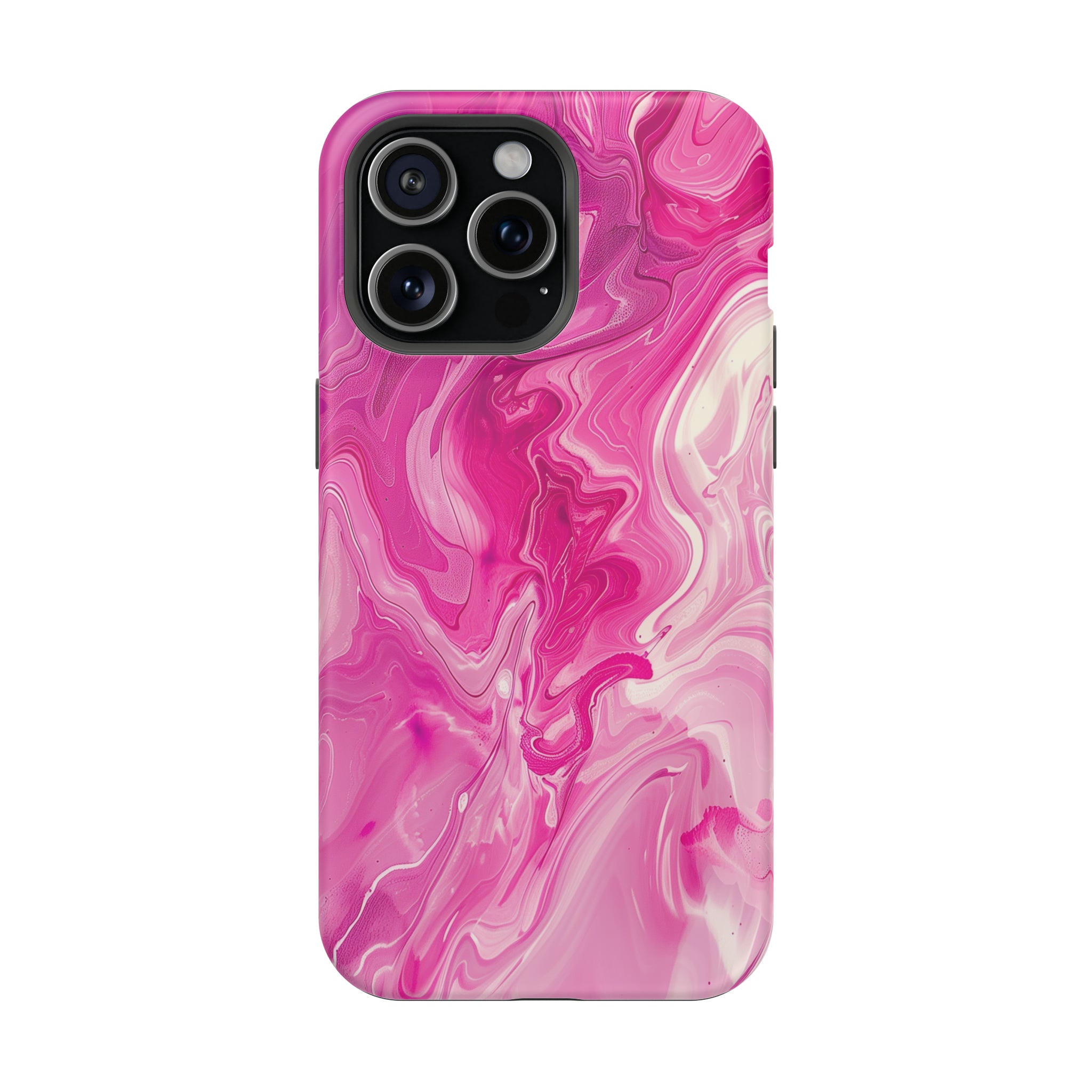 STIKISS™ Abstract Pink colored marble graphic iPhone MagSafe Tough Case