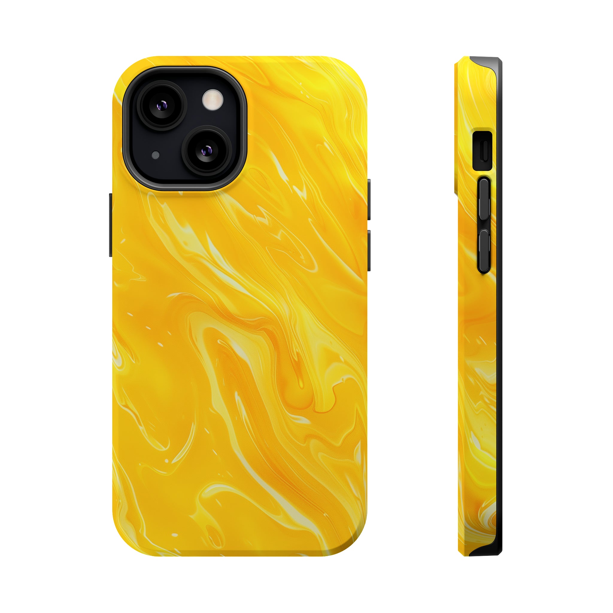 STIKISS™ Abstract Yellow colored marble graphic iPhone MagSafe Tough Case