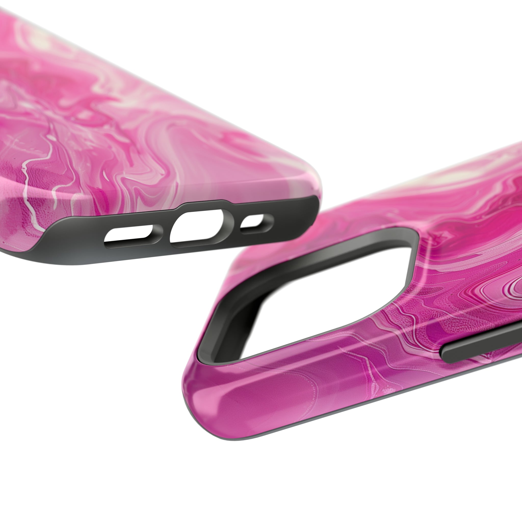 STIKISS™ Abstract Pink colored marble graphic iPhone MagSafe Tough Case