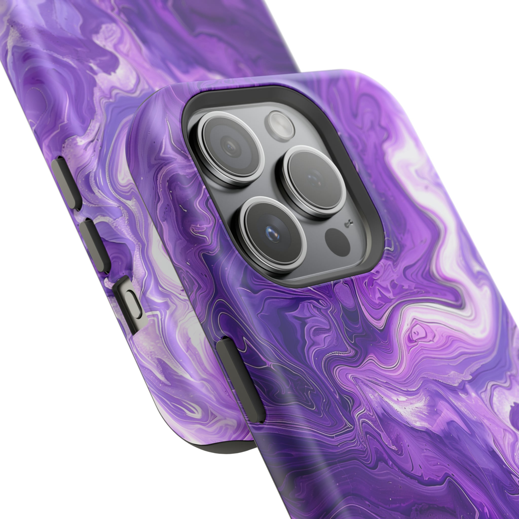 STIKISS™ Abstract Purple colored marble graphic iPhone MagSafe Tough Case