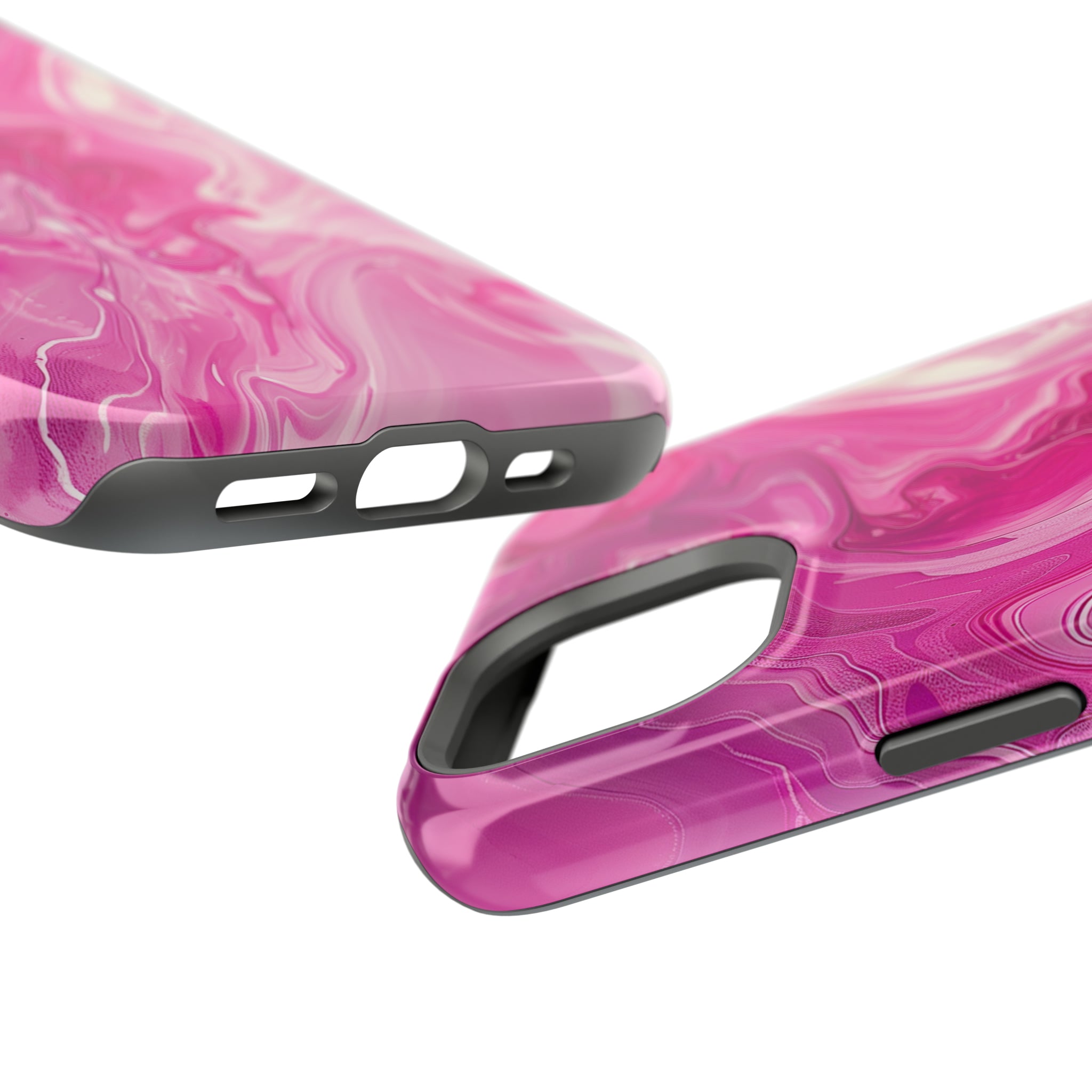 STIKISS™ Abstract Pink colored marble graphic iPhone MagSafe Tough Case