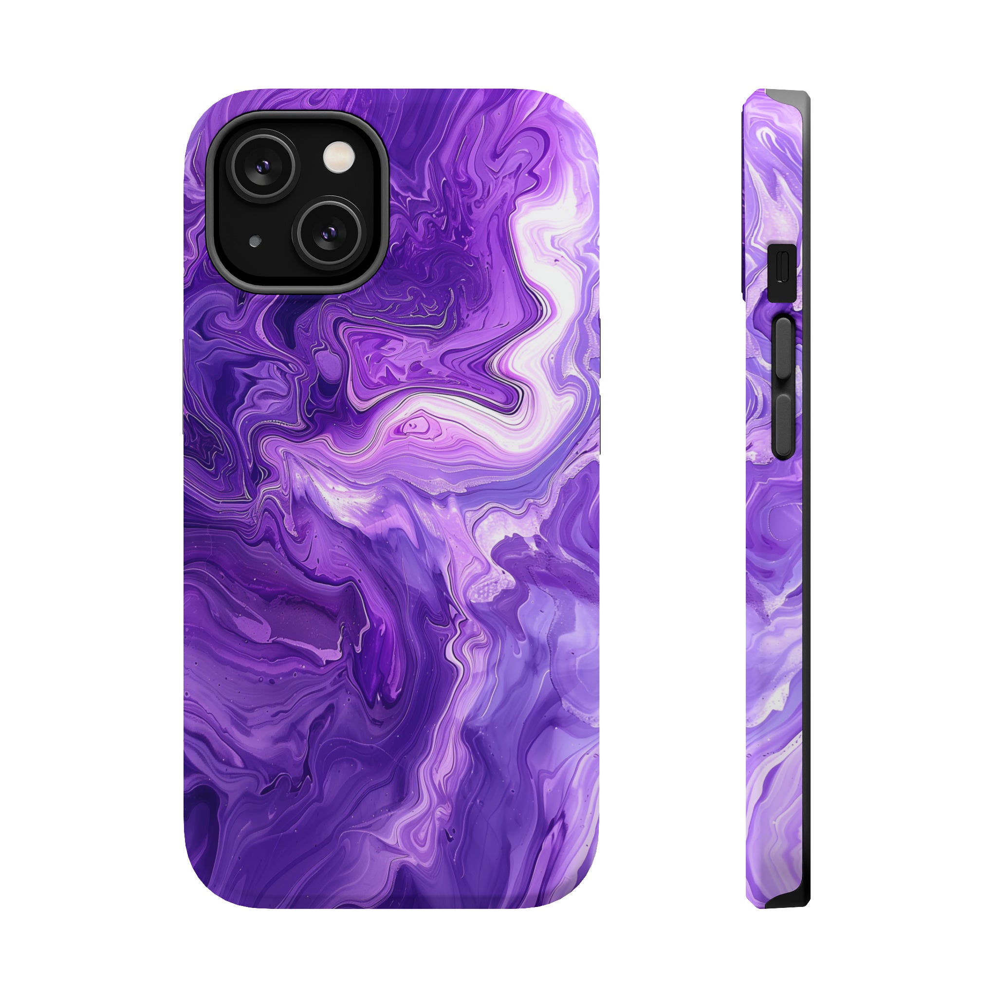 STIKISS™ Abstract Purple colored marble graphic iPhone MagSafe Tough Case